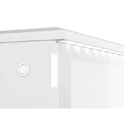 Komoda s dvířky SANTINA - lesklá bílá