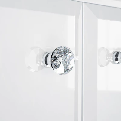 Komoda s dvířky SANTINA - lesklá bílá