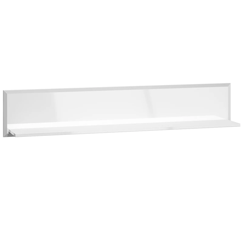 Závěsná police SANTINA - lesklá bílá / bílá