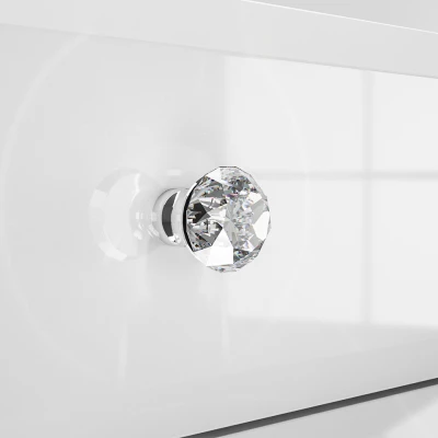 Noční stolek se šuplíky SANTINA - lesklý bílý