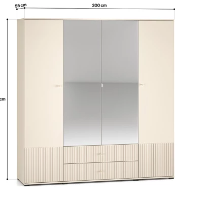 Velká šatní skříň 200 FAREL - kašmír