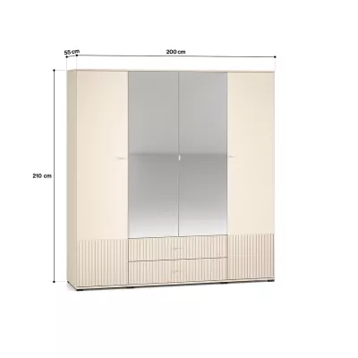 Velká šatní skříň 200 FAREL - kašmír