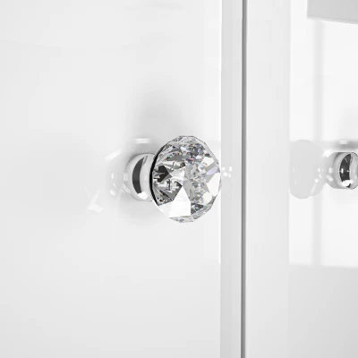 Šatní skříň 90 SANTINA - lesklá bílá