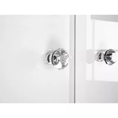 Šatní skříň 90 SANTINA - lesklá bílá