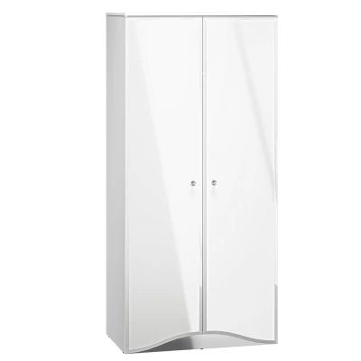 Šatní skříň 90 SANTINA - lesklá bílá