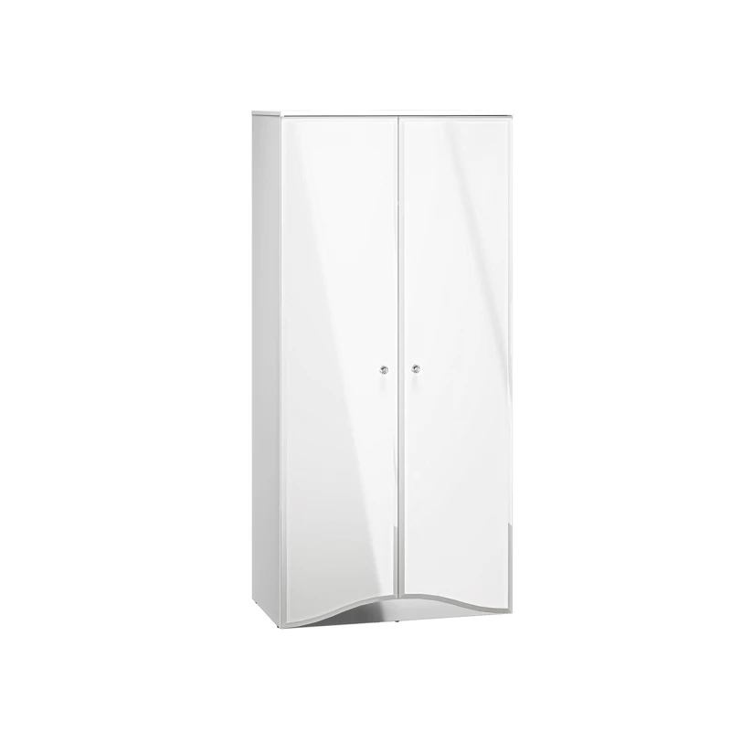 Šatní skříň 90 SANTINA - lesklá bílá