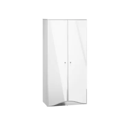 Šatní skříň 90 SANTINA - lesklá bílá