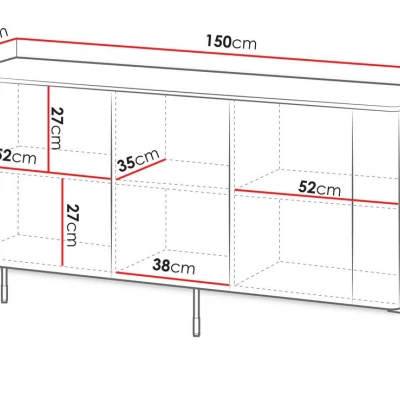 Komoda s dvířky CALERA - černá