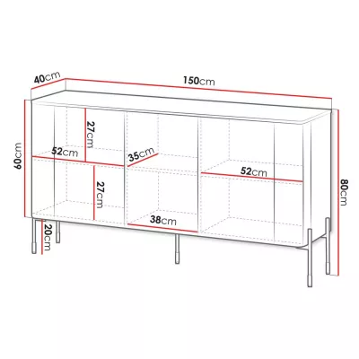 Komoda s dvířky CALERA - bílá