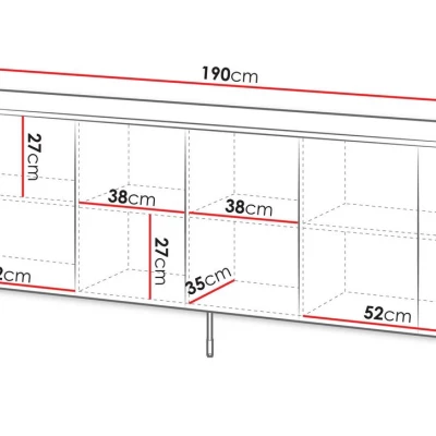 Široká komoda s dvířky CALERA - bílá