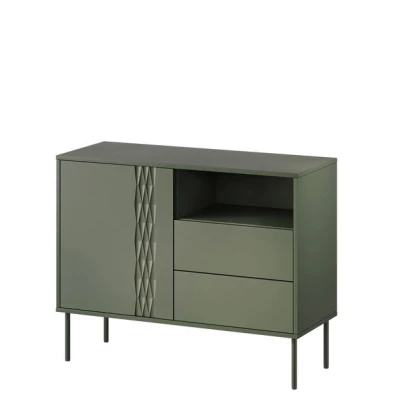Úzká kombinovaná komoda HARTSELE - zelená
