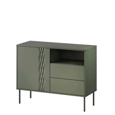 Úzká kombinovaná komoda HARTSELE - zelená