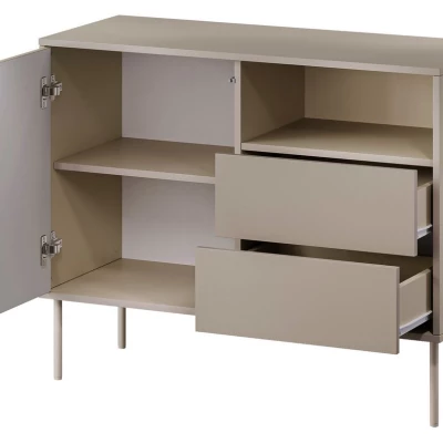 Úzká kombinovaná komoda HARTSELE - béžová