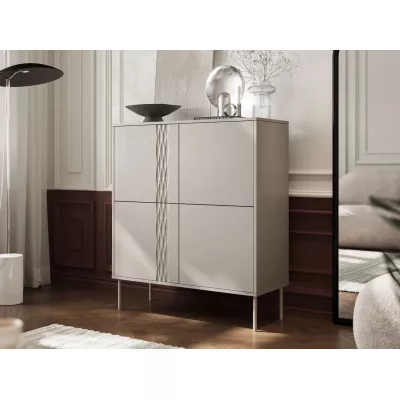 Úzká komoda s dvířky HARTSELE - béžová