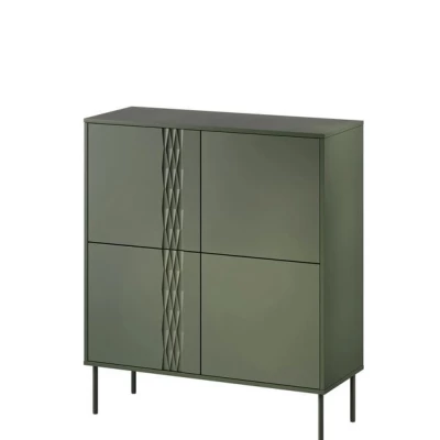 Úzká komoda s dvířky HARTSELE - zelená