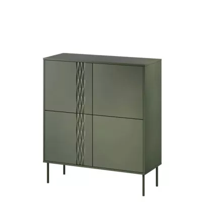 Úzká komoda s dvířky HARTSELE - zelená