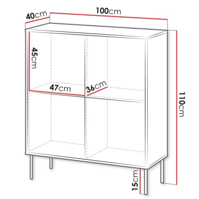 Úzká komoda s dvířky HARTSELE - béžová