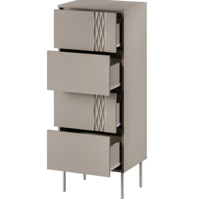 Úzká komoda se šuplíky HARTSELE - zelená