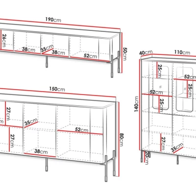 Sestava do obývacího pokoje CALERA - bílá