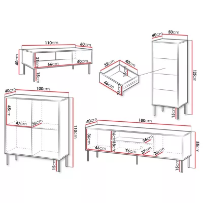 Sestava do obývacího pokoje HARTSELE - zelená