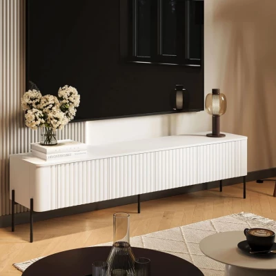 Široký TV stolek CALERA - bílý