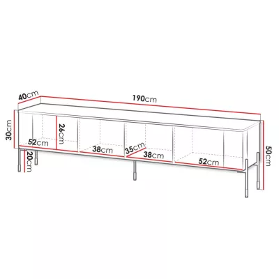 Široký TV stolek CALERA - bílý