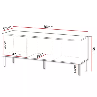 Televizní stolek HARTSELE - zelený