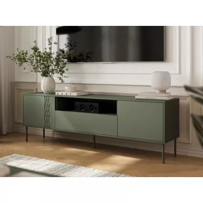 Široký televizní stolek HARTSELE - zelený