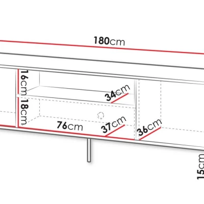 Široký televizní stolek HARTSELE - zelený