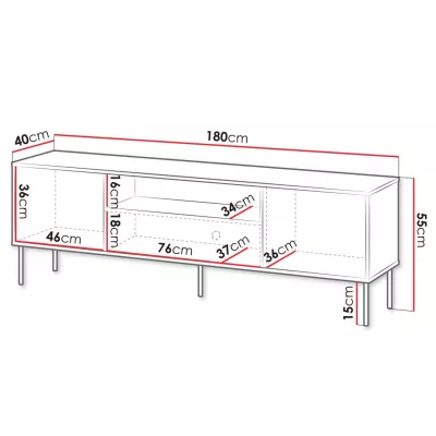 Široký televizní stolek HARTSELE - béžový