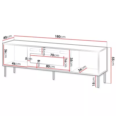 Televizní stolek s elektrickým krbem HARTSELE - béžový