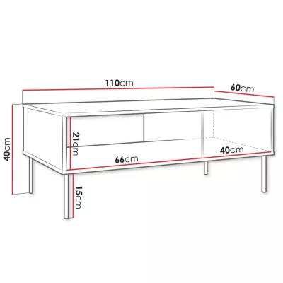 Konferenční stolek HARTSELE - zelený