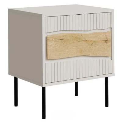 Noční stolek CLANTON - dub wotan / kašmír