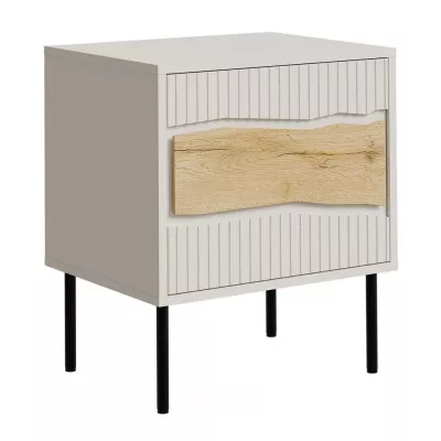 Noční stolek CLANTON - dub wotan / kašmír