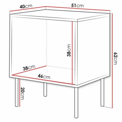 Noční stolek CLANTON - dub wotan / kašmír
