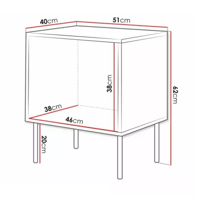 Noční stolek CLANTON - dub wotan / kašmír