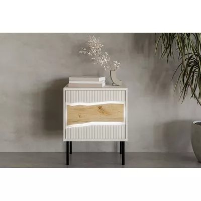 Noční stolek CLANTON - dub wotan / kašmír