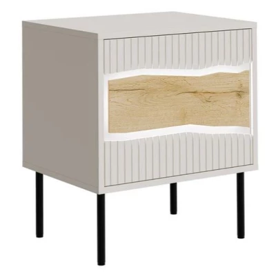 Noční stolek CLANTON - dub wotan / kašmír