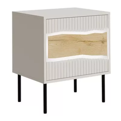 Noční stolek CLANTON - dub wotan / kašmír