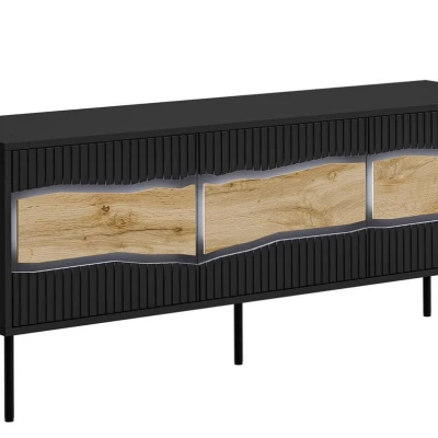 Televizní stolek CLANTON - dub wotan / černý