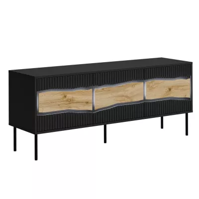 Televizní stolek CLANTON - dub wotan / černý