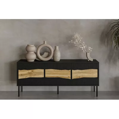 Televizní stolek CLANTON - dub wotan / černý