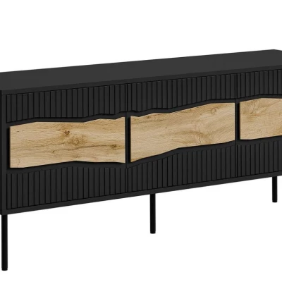 Televizní stolek CLANTON - dub wotan / černý