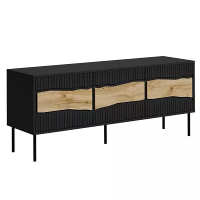 Televizní stolek CLANTON - dub wotan / černý