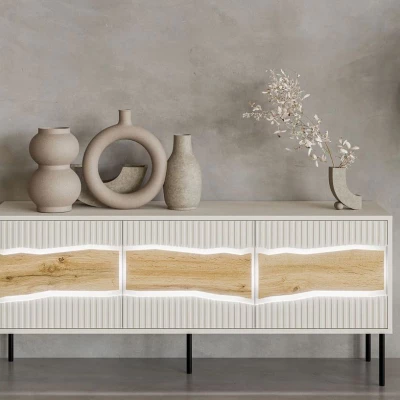 Televizní stolek CLANTON - dub wotan / kašmír