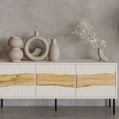 Televizní stolek CLANTON - dub wotan / kašmír