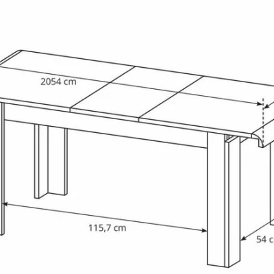 Jídelní rozkládací stůl 145(185)x80 LUVERNE - dub sonoma
