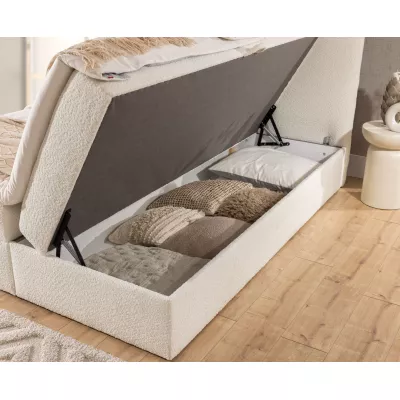 Manželská kontinentální postel 200x200 GADALUPA - světle šedá + topper