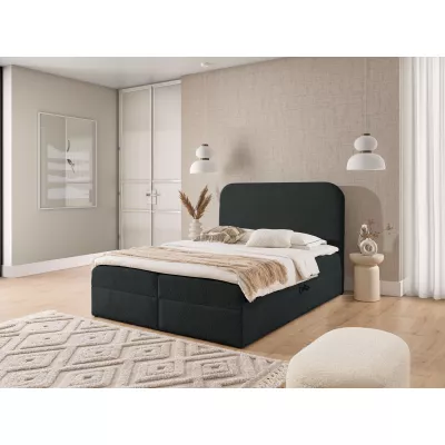 Manželská kontinentální postel 200x200 GADALUPA - černá + topper