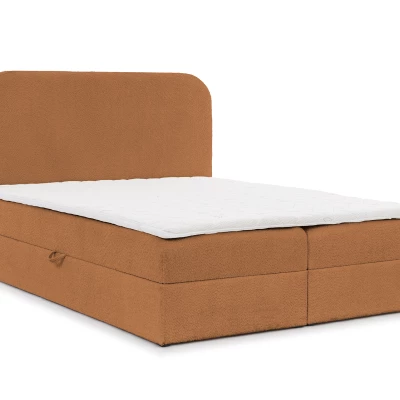Manželská kontinentální postel 200x200 GADALUPA - hnědá + topper
